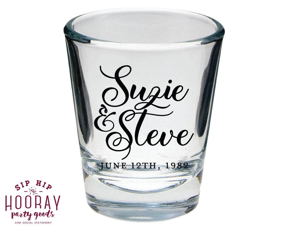 Custom Any Skyline Wedding Favor Shot Glasses #1860