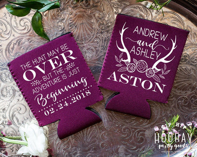 Our Adventure is Just Beginning Wedding Guest Gift Neoprene Can Coolers, #1861