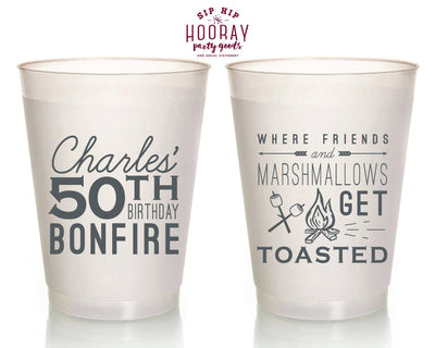 Bonfire Birthday Party Frosted Cups, #1864