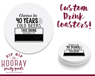 Birthday Party Drink Coasters #1866