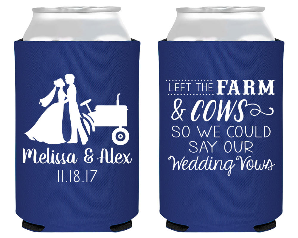 Country Barn Wedding Neoprene Can Coolers #1876
