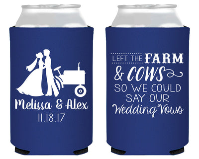 Country Barn Wedding Neoprene Can Coolers #1876