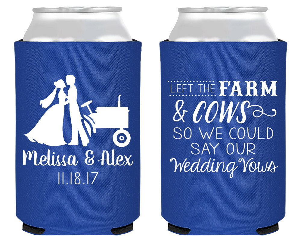 Country Barn Wedding Neoprene Can Coolers #1876