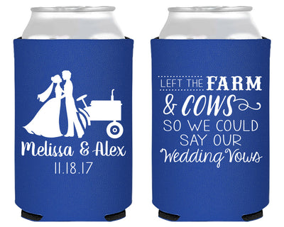 Country Barn Wedding Neoprene Can Coolers #1876