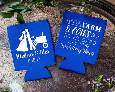 Country Barn Wedding Neoprene Can Coolers #1876