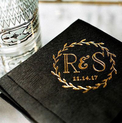 Custom Monogram Beverage Napkins #1496