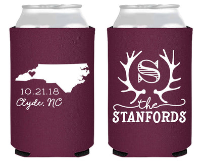 Rustic Wedding Deer Antler Can Coolers #1885