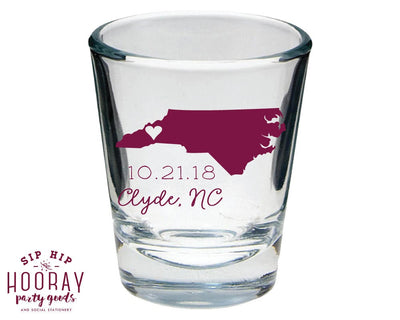 North Carolina Wedding Shot Glasses #1885