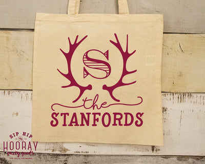 Monogrammed Antler Tote Bags #1885