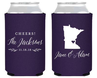 State Wedding Favor Can Coolers #1887