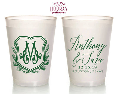 Monogrammed Crest Frosted Cups #1890
