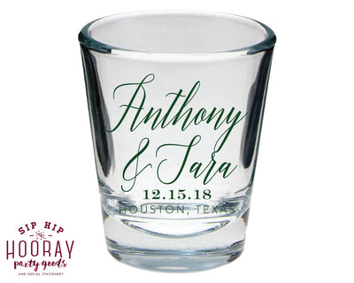 Personalized Monogram Crest Shot Glasses #1890