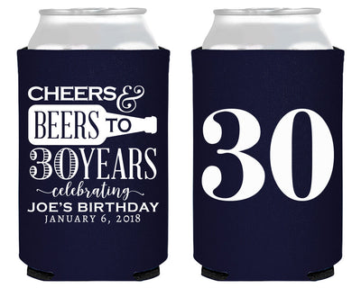 Cheers and Beers to 30 Years Can Cooler Design #1895