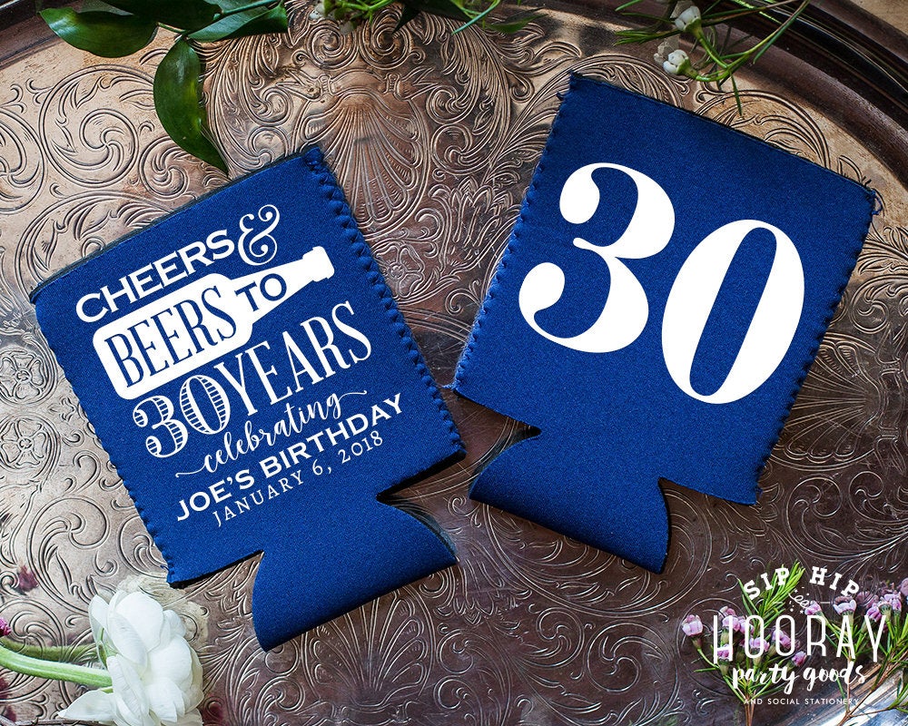Cheers and Beers to 30 Years Can Cooler Design #1895