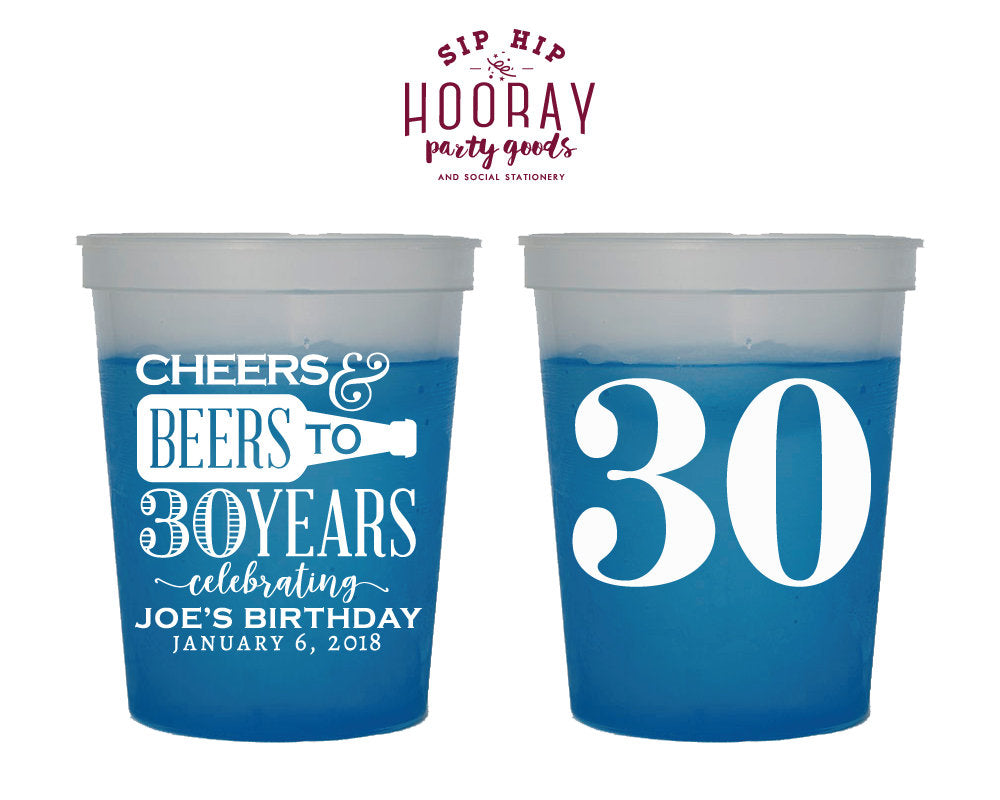 Cheers and Beers to 30 Years Mood Cup Design #1895