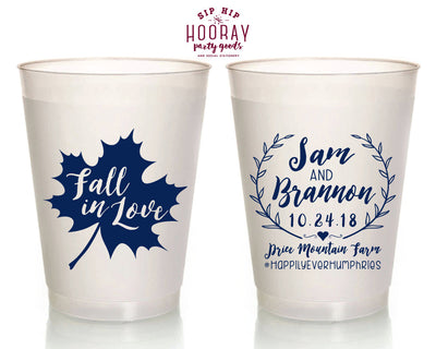 Fall in Love Wedding Frosted Cups #1899