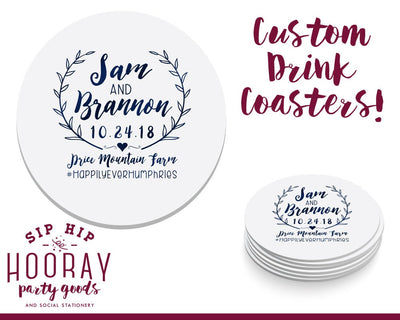 Custom Fall Wedding Coasters #1899