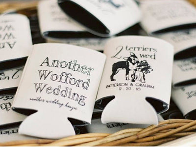 Custom Pet Art Wedding Can Coolers