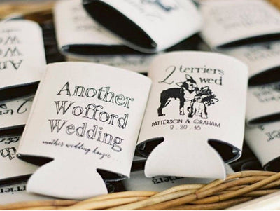 Custom Pet Art Wedding Can Coolers