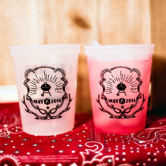 Custom Floral Monogrammed Color Changing Cups #1946