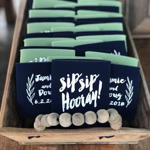 Sip Sip Hooray Personalized Can Cooler Design #1095