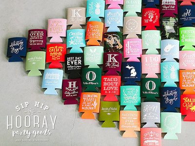 Custom Pet Art Wedding Can Coolers