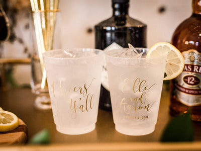 Cheers Y'all Wedding Frosted Cups #1416
