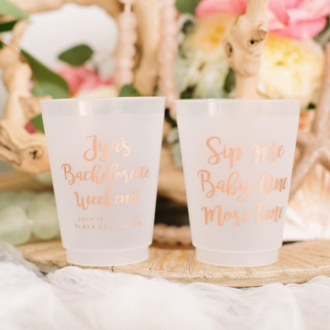 Tropical Leaf Wedding Frosted Cups #1824