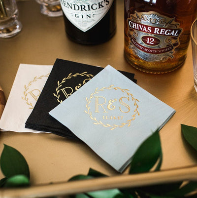 Custom Monogrammed Wedding Napkins #1496