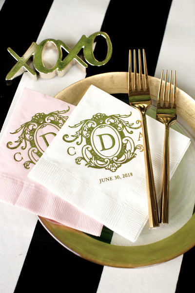 Custom Monogrammed Wedding Napkins #1496