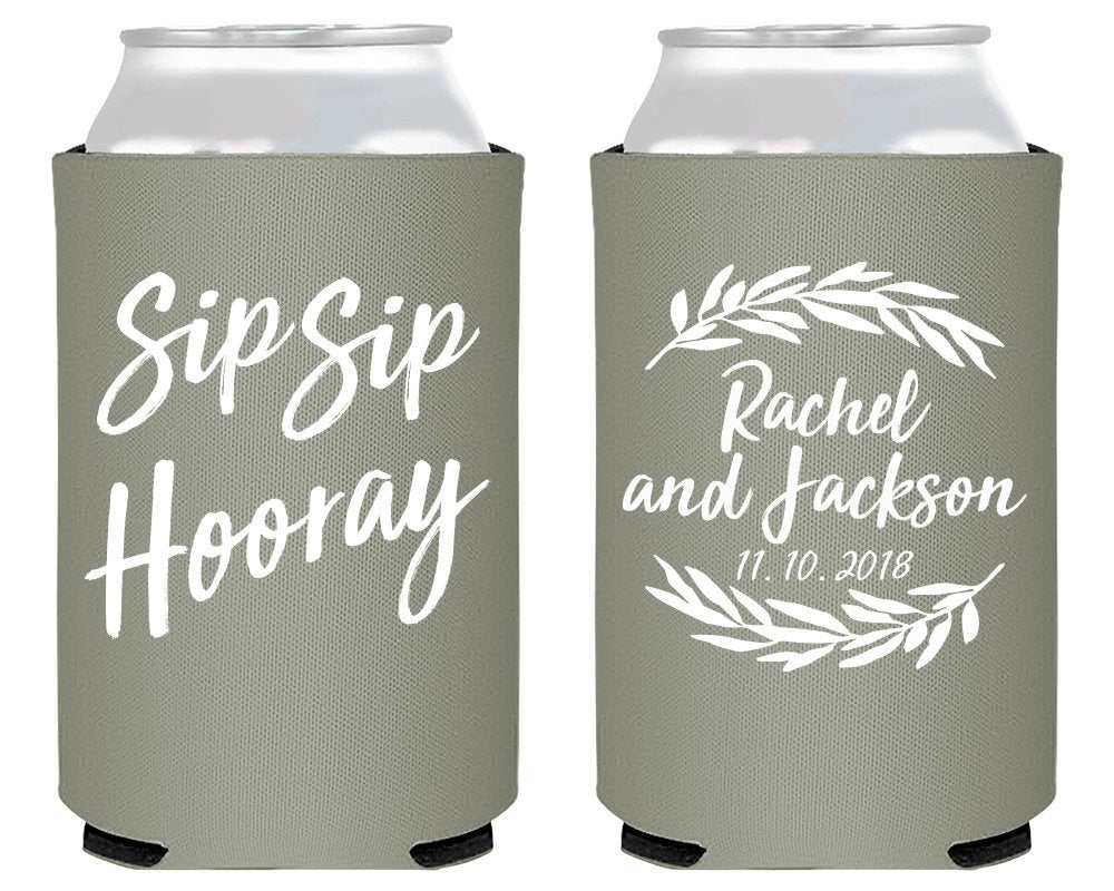 Sip Sip Hooray Floral Engagement Can Coolers #1846