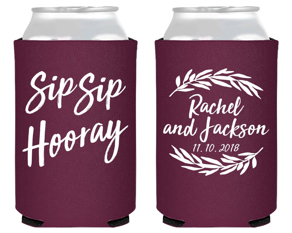 Sip Sip Hooray Floral Engagement Can Coolers #1846