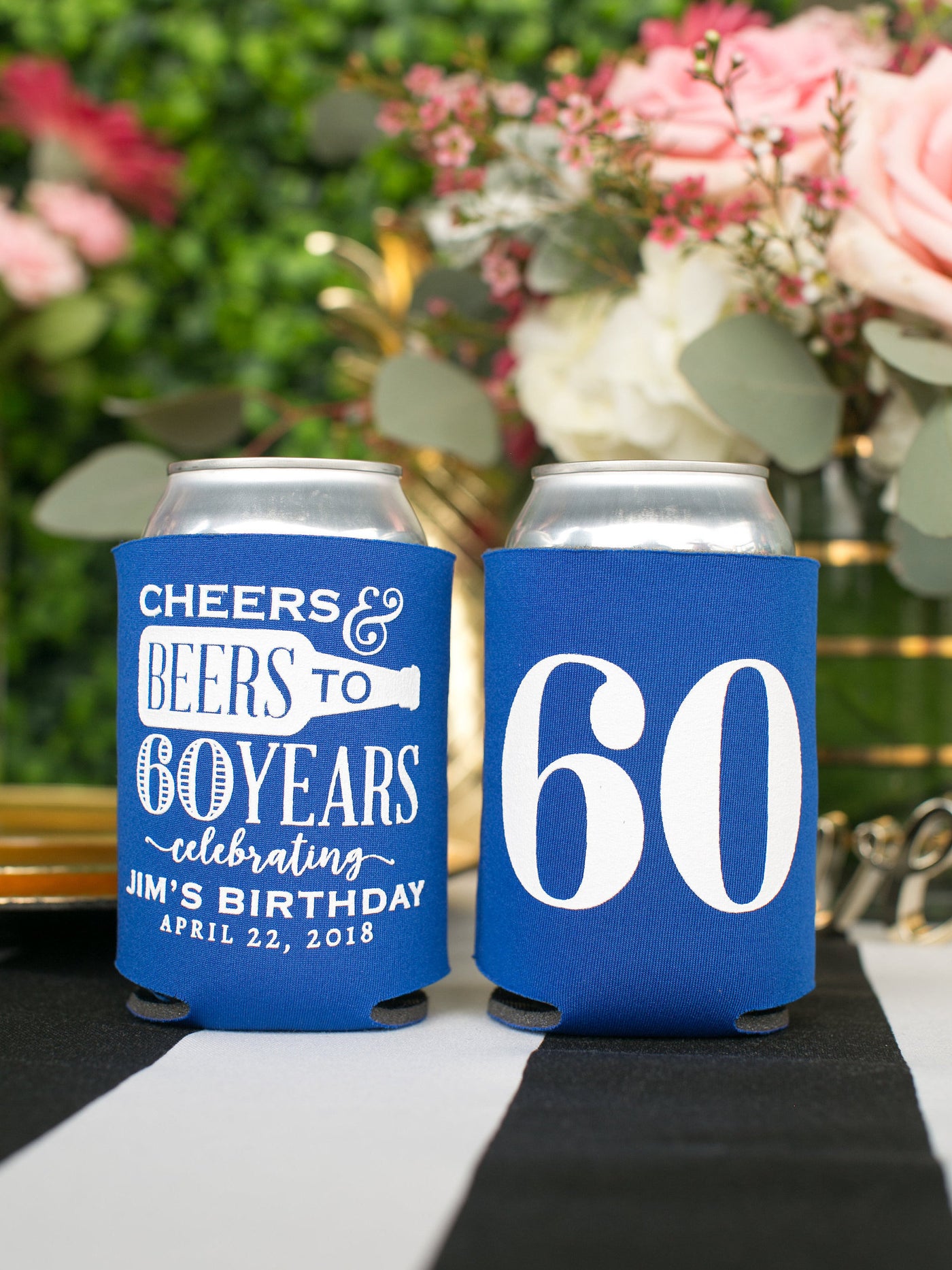 Cheers and Beers to 60 Years Birthday Party Can Coolers  #1895