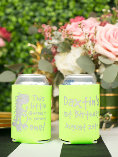 Dinosaur Birthday Can Cooler Design #1915