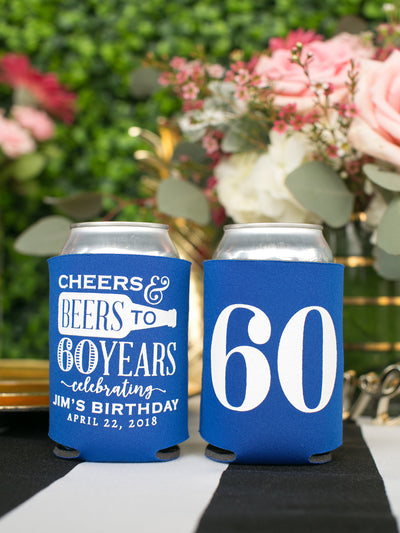 Cheers and Beers Birthday Party Can Coolers #1895
