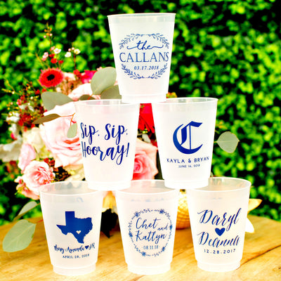Tropical Leaf Wedding Frosted Cups #1824