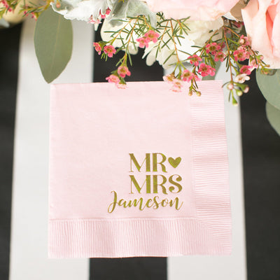 Mr and Mrs Beverage Napkins #0207