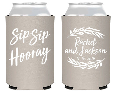 Sip Sip Hooray Floral Engagement Can Coolers #1846