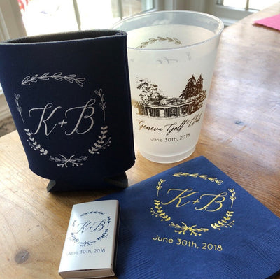 Custom Wedding Venue Drawing Can Cooler