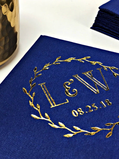 Custom Fall Pinecone Beverage Napkins