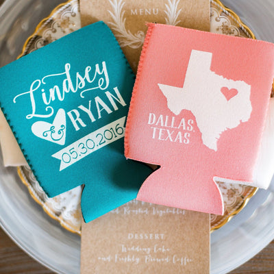 Neoprene Wedding Favor Can Coolers
