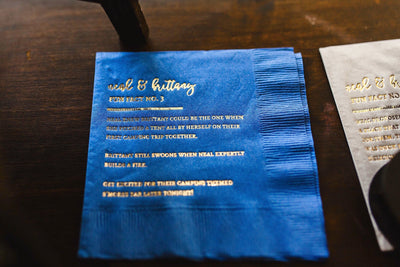 Wedding Fun Fact Cocktail Napkins 3ply