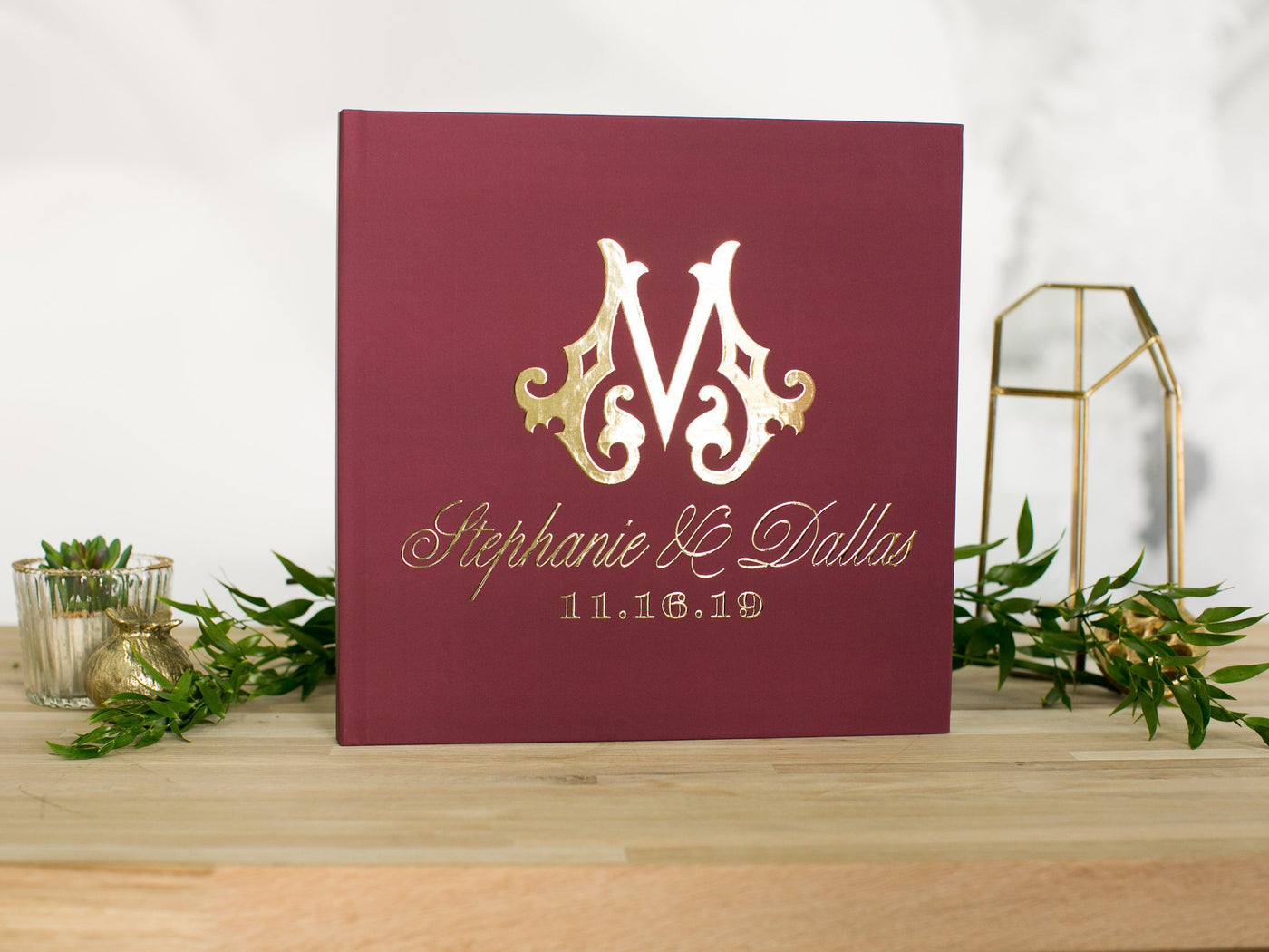 Custom Foil Wedding Guest Book