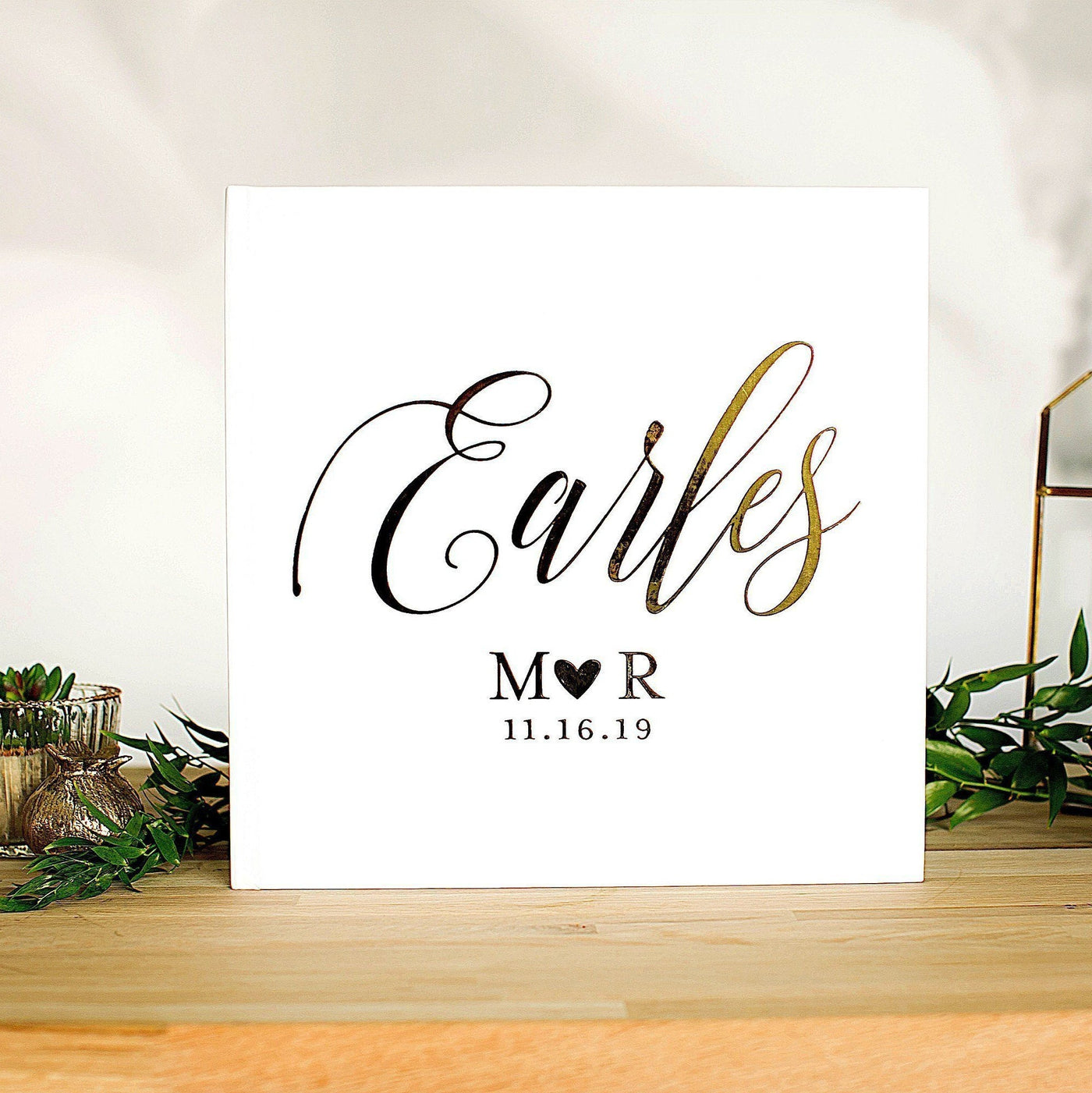 Custom Geometric Wedding Guest Book
