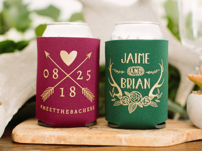 Love Laughter Happily Ever After Wedding Can Coolers #1072