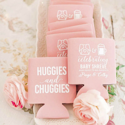 Huggies and Chuggies Baby Shower Can Coolers #1195