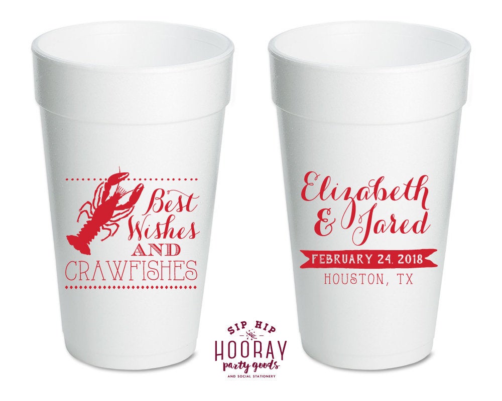 Best Wishes Crawfishes Foam Cups Design #1945
