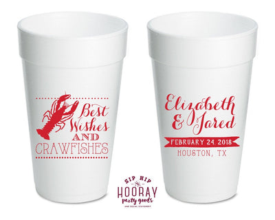 Best Wishes Crawfishes Foam Cups Design #1945