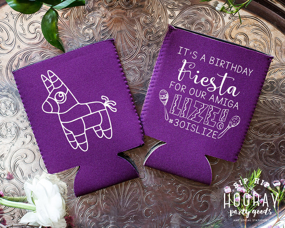 Fiesta Birthday Neoprene Can Coolers #1948