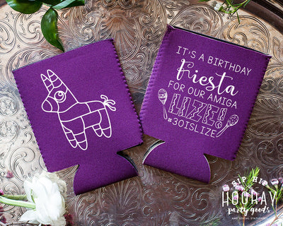 Fiesta Birthday Neoprene Can Coolers #1948